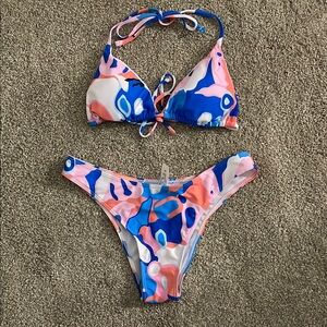 NWOT Shein Colorful Abstract Bikini Set